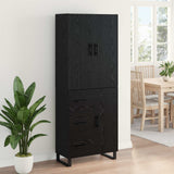 Credenza con cassetto 2 pcs Rovere Nero 69,5 x 34 x 180 cm