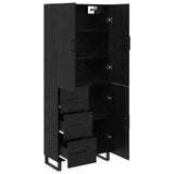 Credenza con cassetto 2 pcs Rovere Nero 69,5 x 34 x 180 cm