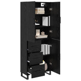 Credenza con cassetto 2 pcs Rovere Nero 69,5 x 34 x 180 cm