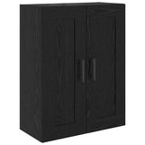 Credenza 2 pcs Rovere Nero Legno Stratificato e Vetro
