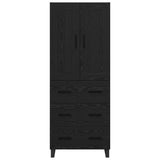 Credenza 2 pcs Rovere Nero Legno Stratificato e Vetro