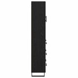 Credenza 2 pcs Rovere Nero Legno Stratificato e Vetro