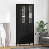 Credenza Rovere Nero 69,5 x 34 x 180 cm Legno truciolato
