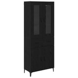 Credenza Rovere Nero 69,5 x 34 x 180 cm Legno truciolato