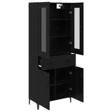 Credenza Rovere Nero 69,5 x 34 x 180 cm Legno truciolato