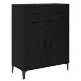 Credenza Rovere Nero 69,5 x 34 x 180 cm Legno truciolato