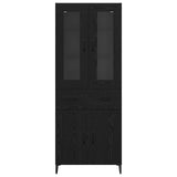 Credenza Rovere Nero 69,5 x 34 x 180 cm Legno truciolato