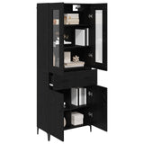 Credenza Rovere Nero 69,5 x 34 x 180 cm Legno truciolato