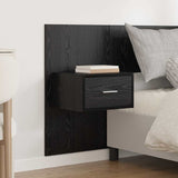Testata con Comodino 3 pcs Rovere Nero Legno truciolato