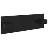 Testata con Comodino 3 pcs Rovere Nero Legno truciolato