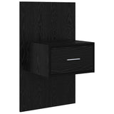 Testata con Comodino 3 pcs Rovere Nero Legno truciolato