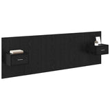 Testata con Comodino 3 pcs Rovere Nero Legno truciolato