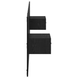 Testata con Comodino 3 pcs Rovere Nero Legno truciolato