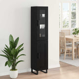 Credenza Rovere Nero 34,5 x 34 x 180 cm Legno truciolato