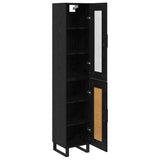 Credenza Rovere Nero 34,5 x 34 x 180 cm Legno truciolato