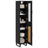 Credenza Rovere Nero 34,5 x 34 x 180 cm Legno truciolato