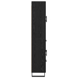 Credenza 2 pcs Rovere Nero Legno Stratificato e Vetro