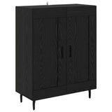 Credenza 2 pcs Rovere Nero Legno truciolato