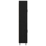 Credenza 2 pcs Rovere Nero Legno truciolato