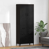 Credenza Rovere Nero 69,5 x 34 x 180 cm Legno truciolato
