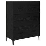 Credenza Rovere Nero 69,5 x 34 x 180 cm Legno truciolato
