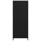 Credenza Rovere Nero 69,5 x 34 x 180 cm Legno truciolato