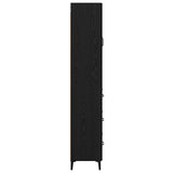 Credenza Rovere Nero 69,5 x 34 x 180 cm Legno truciolato