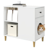 Casa per Gatti Bianco Lucido 72 x 42.5 x 70 cm