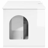 Casa per Gatti Bianco Lucido 85 x 55 x 50 cm Legno truciolato