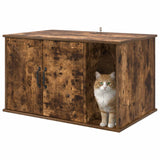 Casa per Gatti Rovere fumé 85 x 55 x 50 cm Legno truciolato