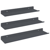 Mensola sospesa 3 pcs Antracite 40 x 9 x 2,5 cm Acciaio