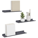 Mensola sospesa 3 pcs Antracite 40 x 9 x 2,5 cm Acciaio