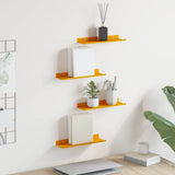 Mensola sospesa 4 pcs Giallo senape 30 x 9 x 2,5 cm Acciaio