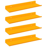 Mensola sospesa 4 pcs Giallo senape 30 x 9 x 2,5 cm Acciaio