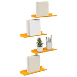 Mensola sospesa 4 pcs Giallo senape 30 x 9 x 2,5 cm Acciaio