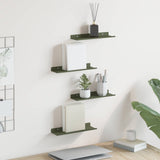 Mensola sospesa 4 pcs Verde oliva 30 x 9 x 2,5 cm Acciaio