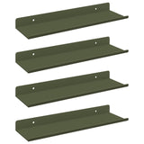 Mensola sospesa 4 pcs Verde oliva 30 x 9 x 2,5 cm Acciaio