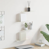 Mensola sospesa 4 pcs Bianco 30 x 9 x 2,5 cm Acciaio