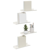 Mensola sospesa 4 pcs Bianco 30 x 9 x 2,5 cm Acciaio