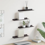Mensola sospesa 4 pcs Nero 40 x 8,5 x 2,5 cm Acciaio