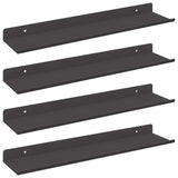 Mensola sospesa 4 pcs Nero 40 x 8,5 x 2,5 cm Acciaio