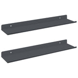 Mensola sospesa 2 pcs Antracite 40 x 8,5 x 2,5 cm Acciaio