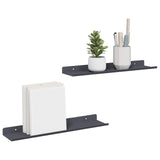 Mensola sospesa 2 pcs Antracite 40 x 8,5 x 2,5 cm Acciaio