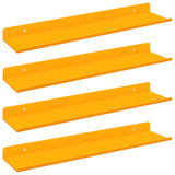 Mensola sospesa 4 pcs Giallo senape 40 x 8,5 x 2,5 cm Acciaio