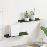 Mensola sospesa 2 pcs Verde oliva 40 x 8,5 x 2,5 cm Acciaio