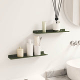 Mensola sospesa 2 pcs Verde oliva 40 x 8,5 x 2,5 cm Acciaio
