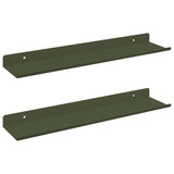 Mensola sospesa 2 pcs Verde oliva 40 x 8,5 x 2,5 cm Acciaio