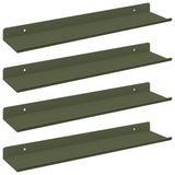 Mensola sospesa 4 pcs Verde oliva 40 x 8,5 x 2,5 cm Acciaio