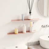 Mensola sospesa 2 pcs Rosa 60 x 8,5 x 2,5 cm Acciaio