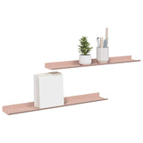 Mensola sospesa 2 pcs Rosa 60 x 8,5 x 2,5 cm Acciaio
